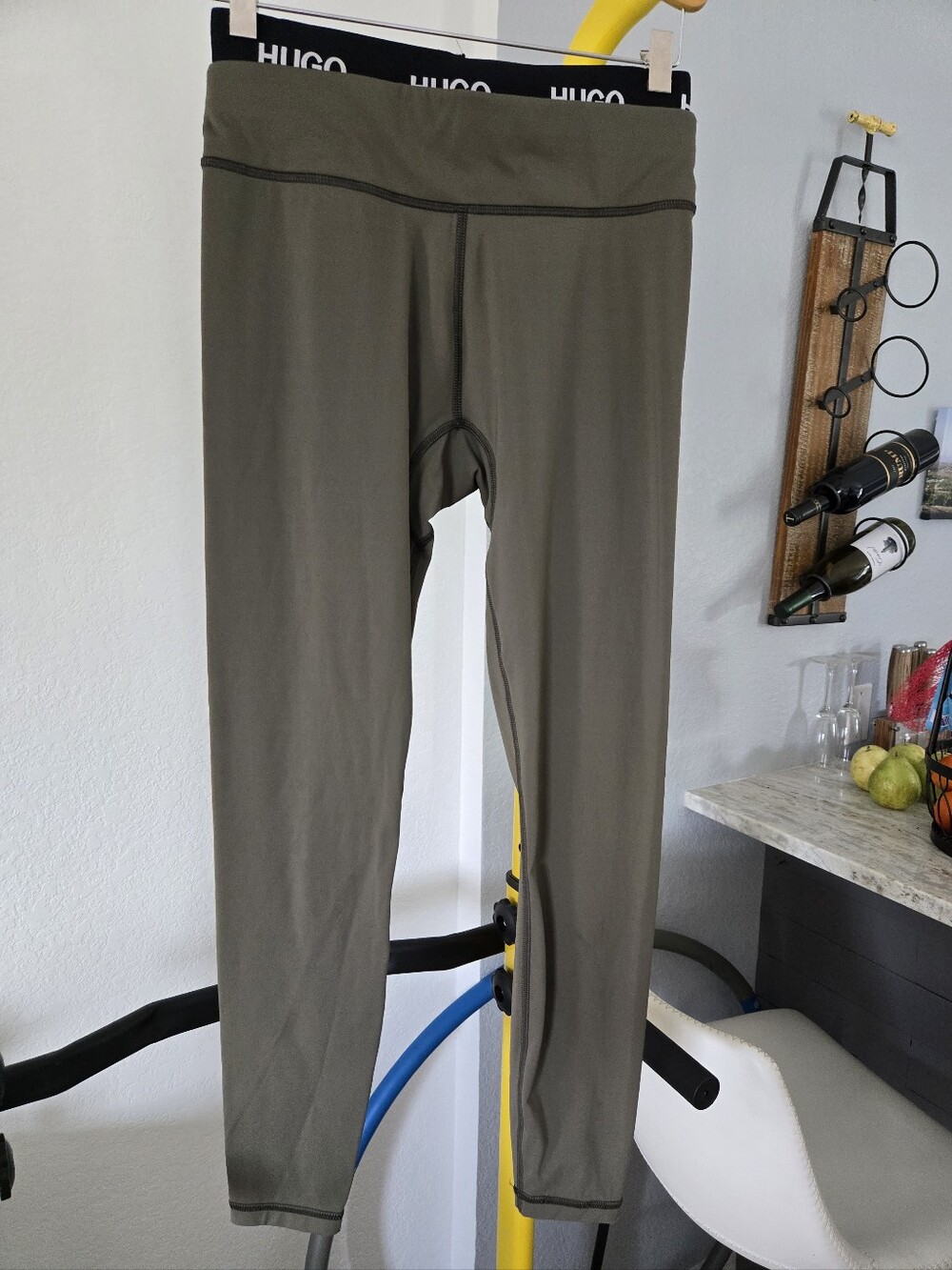 HUGO Olive Green High-Waist Active Leggings